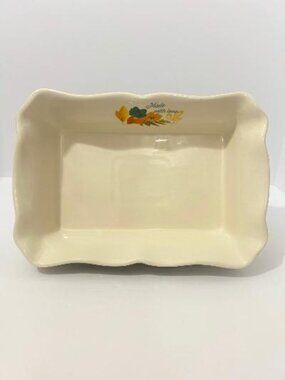 The Pioneer Woman Casserole Baking Ceramic Dish "Made With Love" Ruffled Edges